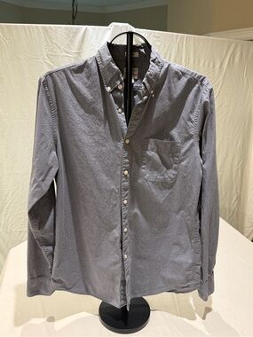 J. Crew Organic Men's Button-Down Shirt in Slate Gray
